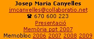 Josep Maria Canyellesjmcanyelles@collaboratio.net( 670 600 223    PresentaciÃ³   MemÃ²ria ppt 2007Memobloc 2006 2007 2008 2009